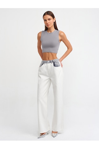 Dilvin Crop Top 101a30125 Gri