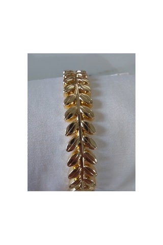 Yaprak Tasarım Gold Kelepçe Bileklik 6 Cm Altın Altın