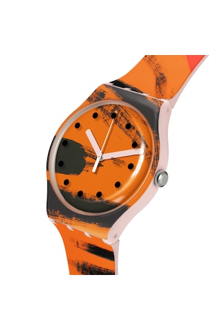Swatch Suoz362 Barn-grahams Orange And Red Unisex Kol Saati