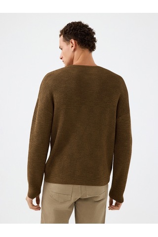 Regular Fit Erkek Kazak Camel