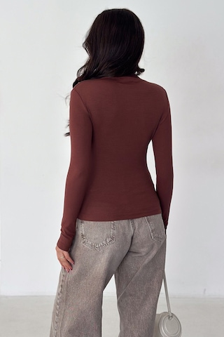 Noa & Noa Kadın Dikiş Detaylı Fit Bluz White Line bordo
