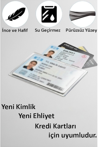 Kimlik Ehliyet Kabı Şeffaf 10 Adet Yumuşak Esnek Şeffaf Kırılmaz Kredi Kartı Koruyucu Kart Kılıfı Kart Kabı Plastik