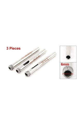 3 Adet Elmas Kaplı Matkap Seramik Cam Delme Aleti 6 Mm 15/162,6 Cm