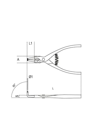 Beta 1038 135x1,3mm. Ø 10-25mm. Dış Segman Pensesi Yaylı Eğri X000d