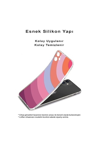 Vivo Y19s İle Uyumlu Renk Cümbüşü 7 Baskılı Kamera Korumalı Şeffaf Kılıf