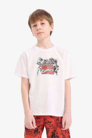 Defacto Erkek Çocuk Marvel Comics Pijama Takımı Kısa Kollu Üst Şort E2702a825hswt34 Beyaz
