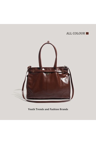 Charhp&kejnt Büyük Kapasiteli Tote Koltuk Altı Çantası Şık Tek Omuz Çantası İşe Gidip Gelme Çantası Kahverengi