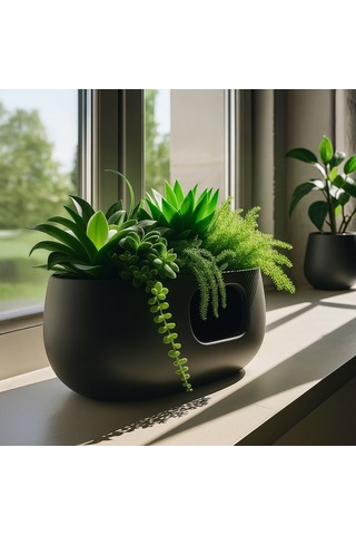 Modern Siyah Dekoratif Saksı