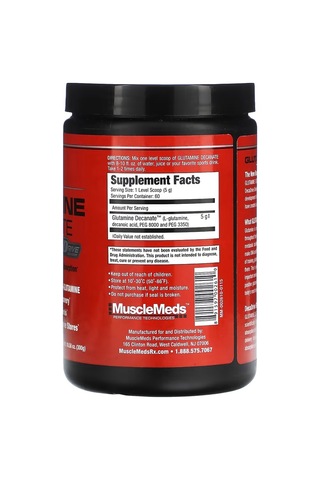 Musclemeds, Mikronize Glutamine Gh Recovery Decanate, Unflavored