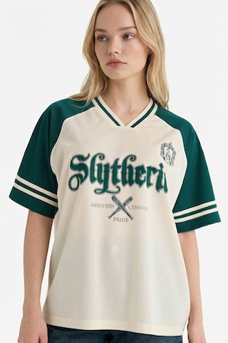 Defacto Harry Potter Oversıze Polo Yaka Baskılı Kısa Kollu Tişört G0832ax26spwt32 Beyaz-wt32