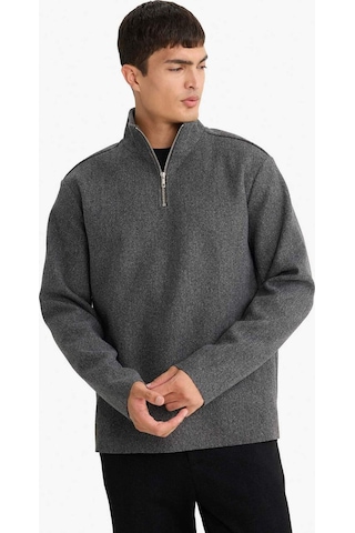 Defacto Regular Fit Yarım Fermuarlı Sweatshirt E9626ax25auar163 Antrasit-ar163