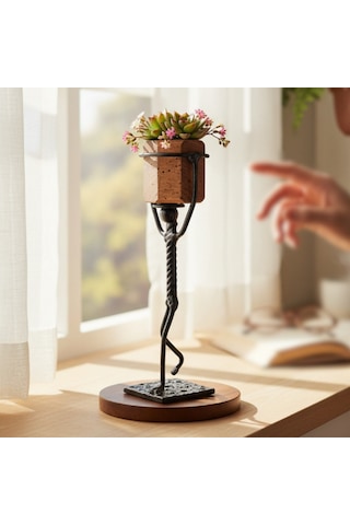 Dekoratif Metal Figür Sukulent Saksı Standı SPH006
