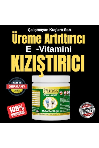 Feroxit Muhabbet Kuşu Sultan Kuşu Papağanlar İçin Üreme Destek & Kızıştırıcı E Vitaminli Karışım 20 G Feroxit Muhabbet Kuşu Sultan Kuşu Papağanlar İçin Üreme Destek & Kızıştırıcı E Vitaminli Karışım 20 G