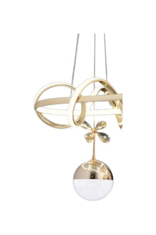 Kumandalı Led Avize Kuzey Yemek Masası 3renk Işıklı Gold