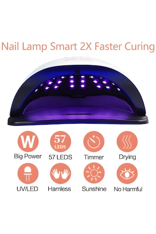 Uv Company Sun X7 Max 220w Uv Led Tırnak Kurutucu Lamba 57 Led, Sensörlü, Dijital Ekranlı Profesyonel Jel Oje Kurutma Cihazı 0