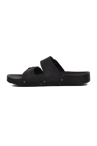 Pierre Cardin Pc-7241 Siyah Nubuk Çift Bantlı Erkek Terlik 001