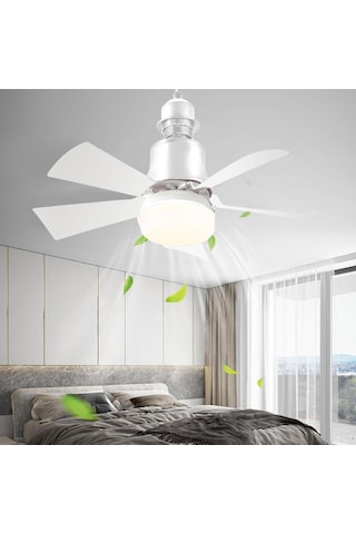 Tavan Vantilatörü Işığı Işıklı Tavan Vantilatörleri 30w Işıklı Tavan Vantilatörü E27 Süngü Vantilatör Işığı Vidalı Tavan Vantilatörleri Işıkları 3 Hız 3 Renk Yatak Odası, Oturma Odası İçin Ampul Vantilatör 3 Renk