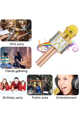 Yunboo Ws858l Taşınabilir Bluetooth Mikrofonlu Hoparlör - Led Işıklı, Kablosuz Kullanım, 8 Saat Çalışma Süresi