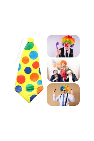 Magicool Palyaço Kravatı Lastikli Geniş Kesim 17x37 Cm Çok Renkli