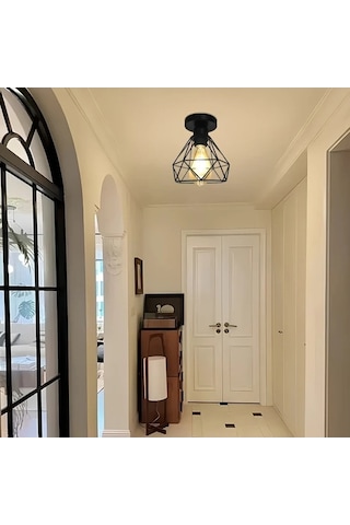 Fastbuy Ahşap E27 Tavan Lambası, Kırsal Retro, Ampulsüz, Mutfak, Merdiven, Gardırop Kapı Için Ahşap