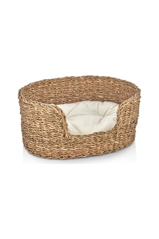 Dekoratif Hasır Kedi Köpek Yatağı Sepet 50cmx40cmx20cm