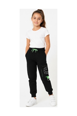 İrem Çocuk Giyim Erkek Çocuk /kız Çocuk Cep Üzeri Sleep Yazı Desenli Kargo Cepli Lastikli Siyah Eşofman Altı Siyah