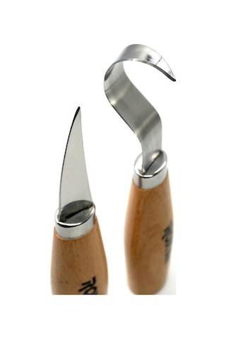 Rox Wood 4505 Ahşap Kaşık Kuksa Oyma Bıçak Seti 2 Parça