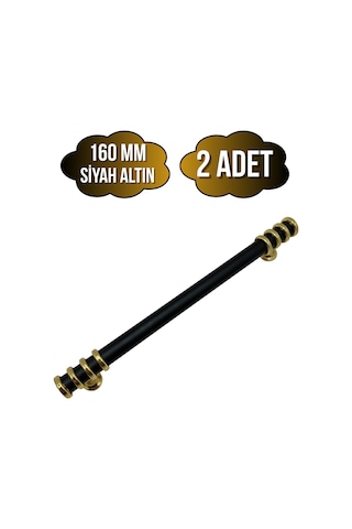 Detay Boru Siyah Altın Dolap Kulpu Mobilya Ve Mutfak Dolap Kulpu Siyah - Altın 160mm 2 Adet Siyah Altın
