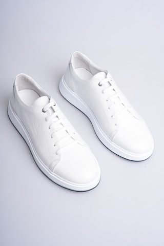 Fame Step Erkek Hakiki Deri Sneaker Ayakkabı Ortopedik Rahat Günlük - Torino Beyaz