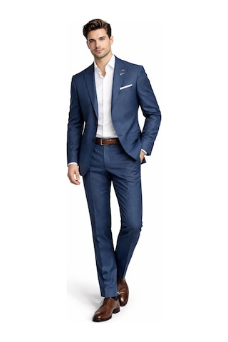 Suitmen Erkek Silim Fit Yelekli Çift Yırtmaçlı Takım Elbise Bgl-st05327 İndigo