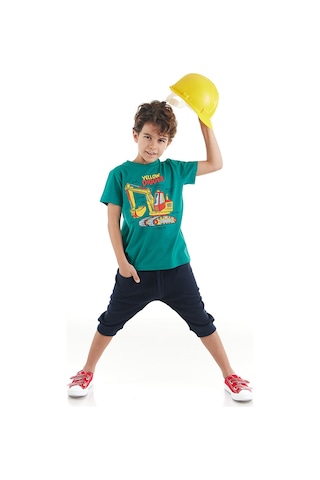 Denokids Mshb&g Yellow Digger Erkek Çocuk T-shirt Kapri Takım Çok Renkli