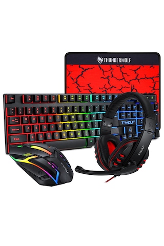 104 Tuş 3'lü Oyun Seti - Kablolu Rgb Işıklı Klavye + 3.5mm Kulaklık + Büyük Mouse Pad - Çoklu Platform Uyumlu Ps4/xbox/pc Diğer Lazer