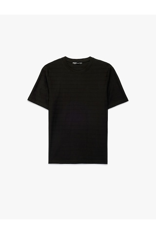 Koton Regular Fit Bisiklet Yaka Pamuklu Kısa Kollu Tişört Siyah 6sam10375mk