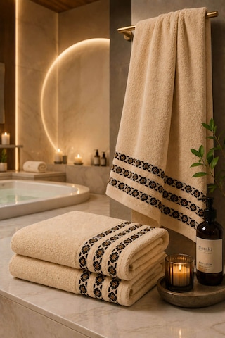 2'li Banyo Havlusu Seti %100 Pamuk Leopar Collection 70x140 Cm Kahverengi