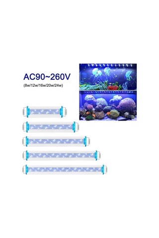 Silkroadselect Longbangdian Shop Szd B50bw Ab Stili V Mavi Beyaz Led Süper Ince Lamba Balık Tankı Su Bitkisi Büyümek Peyzaj Genişletilebilir Su Geçirmez Klip Işık Akvaryum Renkli