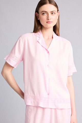 Defacto Regular Fıt Pijama Yaka Dokuma Pijama Üst G8217ax26smpn648 Pembe-pn648