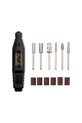 Reedark Usb Şarjlı Elektrikli Tırnak Taşlama Makinesi 5000-20000 Rpm 6 Adet Uç Ve Zımpara Bandı Siyah