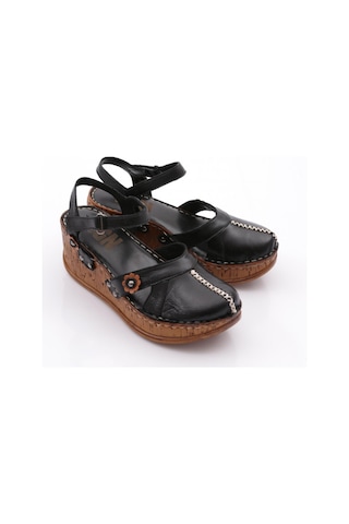 Dgn 217-2064 Kadin Mega Kalin Taban Sandalet Siyah