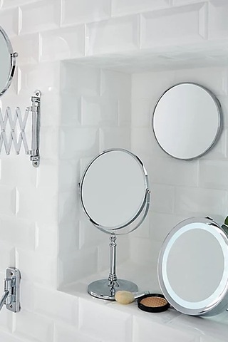Krom Çift Taraflı Makyaj ve Masa Aynası 35 CM MB030