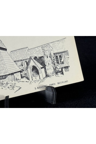 İngiltere Vintage Kartpostal Brookland, Kent, St. Augustine's Church / Kilisesi Aw Hodge Illustration Postcard, Dini Temalı