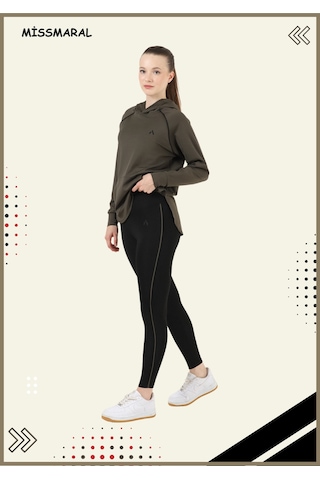 Kadın Taytlı Takım Spor Tunik & Tayt Dalgıç Kumaş Sports And Casual Haki 3060 Haki / Siyah