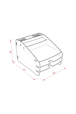Design Otto Fx Medium Modest 6 Renk Evrak Rafı Masaüstü Organizer Siyah