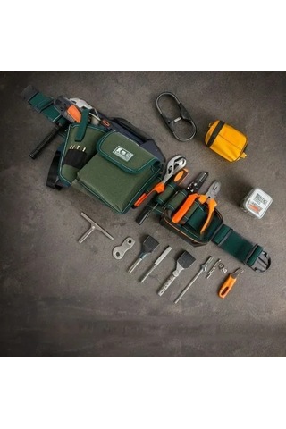 Aubyhe Çelik Kanvas Tamir Araç Kemerleri - Profesyonel Montaj Çalışmaları İçin Dayanıklı Çok Fonksiyonlu Takım - Asker Yeşili Dsf-101