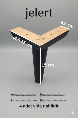 Jelert Masif Gürgen Ahşap 15 Cm Siyah - 8'li Mobilya Yükseltme Ayağı, Robot Süpürge Uyumlu, 1. Sınıf Gürgen Ağacı, Kanepe Berjer Koltuk Tv Ünitesi Yükseltici Ayak
