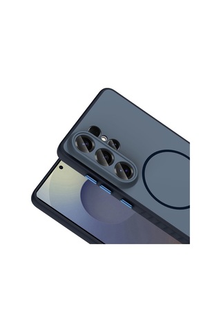 Vendas Samsung Galaxy Uyumlu S26 Ultra Kılıf M-safe Şarj Özellikli Zore Tea Kapak Lacivert