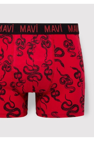 Mavi - Yılan Baskılı Kırmızı Boxer 0911056-82677 Kırmızı