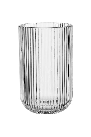 Lucca Minimalist Çizgili Şeffaf 4'lü Cam Su Meşrubat Bardağı - 465 Ml