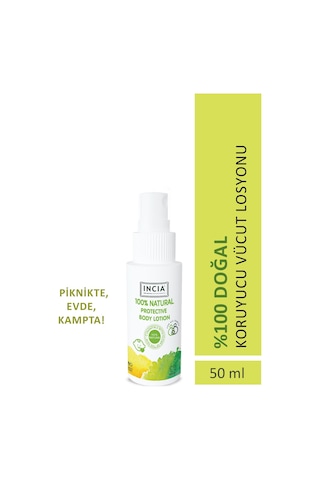INCIA %100 Doğal Koruyucu Vücut Losyonu Sprey Yenidoğan Bebek Çocuk İçin Limon Okaliptus Vegan 50 ml