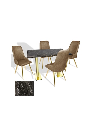 Karanfil Gold Werzalit - Çırağan Gold Masa Takımı 80x120