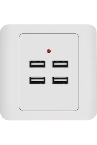 5v 3.1a 4 Portlu Usb Duvar Şarj Adaptörü Dock Station Soket Güç Paneli, 36v Giriş